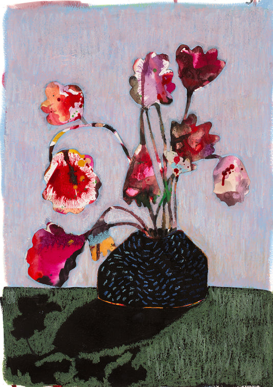 "Multi media still life with wonky bowl"